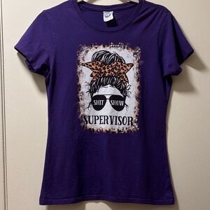 Port and Company Purple "Shit Show Supervisor" Graphic Tee